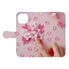 chapinnuのさくらの花びらで遊ぼう♪ Book-Style Smartphone Case:Opened (outside)