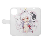 studio AzurのAria 猫神召喚 ディフォルメ  Book-Style Smartphone Case:Opened (outside)