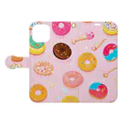 MEGROOVEのドーナツいっぱい🍩 Book-Style Smartphone Case:Opened (outside)