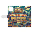 MOONY'S Wine ClosetのRetro Snow Mountain Wine 手帳型スマホケースを開いた場合(外側)