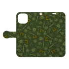 oba:obaの蛸がいっぱいダーク Book-Style Smartphone Case:Opened (outside)