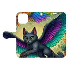 momonekokoの黒猫の魔法使い Book-Style Smartphone Case:Opened (outside)