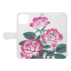 RetrowaveFlowerのRetrowaveFlower-薔薇(ピンク)- Book-Style Smartphone Case:Opened (outside)