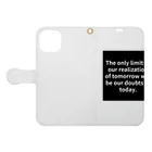 R.O.Dの"The only limit to our realization of tomorrow will be our doubts of today." - Franklin D.  Book-Style Smartphone Case:Opened (outside)