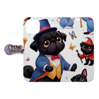 黒パグ🖤Black Pug laboratory🖤のFantasy Pugs series 手帳型スマホケースを開いた場合(外側)