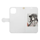 d-design-labの探偵少女 Book-Style Smartphone Case:Opened (outside)