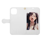 美少女学院の黒髪美少女　美鈴ちゃんメガネ Book-Style Smartphone Case:Opened (outside)