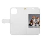 Kobayashi Kayoのデート中の猫 Book-Style Smartphone Case:Opened (outside)