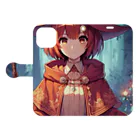 AIキャラつく〜るの赤髪の魔法使いの女の子 Book-Style Smartphone Case:Opened (outside)