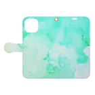 enocatの綺麗な水彩カラー　EMERALD GREEN Book-Style Smartphone Case:Opened (outside)