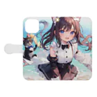 yos-1292583のねこニコばん Book-Style Smartphone Case:Opened (outside)