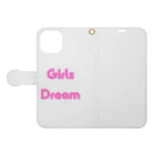 あい・まい・みぃのGirls Dream-少女たちが夢を持つことば 手帳型スマホケースを開いた場合(外側)