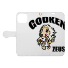 コジコジらんどのGODKEN ZEUS ロゴ有ベーシック 手帳型スマホケースを開いた場合(外側)