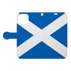 お絵かき屋さんのスコットランドの国旗 手帳型スマホケースを開いた場合(外側)