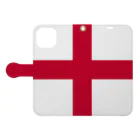 お絵かき屋さんのイングランドの国旗 Book-Style Smartphone Case:Opened (outside)