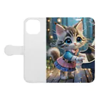 ねこねこねこんの猫とピアノ Book-Style Smartphone Case:Opened (outside)