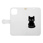 Mizuki・ASIA CATの黒猫さん❤️ Book-Style Smartphone Case:Opened (outside)