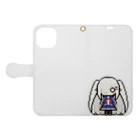 horidesuのドット絵の白髪ロング美少女 Book-Style Smartphone Case:Opened (outside)