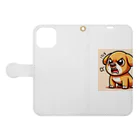 namidamakiの怒りん坊犬 Book-Style Smartphone Case:Opened (outside)