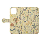 yokuneru taberuの北欧花柄２ Book-Style Smartphone Case:Opened (outside)