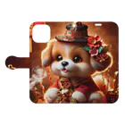 R-mayの金運アップの小型犬の神様 Book-Style Smartphone Case:Opened (outside)