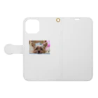 noBuの食事をまつ犬 Book-Style Smartphone Case:Opened (outside)