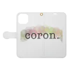 coron.の【coron.】シリーズグッズ 手帳型スマホケースを開いた場合(外側)