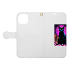 cute in cool shopのフィクション猫 Book-Style Smartphone Case:Opened (outside)