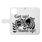 『NG （Niche・Gate）』ニッチゲート-- IN SUZURIのGet Up! Stand Up!(黒) Book-Style Smartphone Case:Opened (outside)