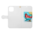 bugisショップの煌めくトロピカルバード🐦️ Book-Style Smartphone Case:Opened (outside)