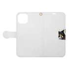 ねこ達と一緒の疲れた身体をいやすねこちゃん Book-Style Smartphone Case:Opened (outside)