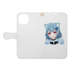 猫耳少女のダイヤ Book-Style Smartphone Case:Opened (outside)