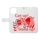 『NG （Niche・Gate）』ニッチゲート-- IN SUZURIのGet Up! Stand Up!(赤) Book-Style Smartphone Case:Opened (outside)