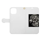 wワンダーワールドwのSKULL013 Book-Style Smartphone Case:Opened (outside)