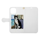 Ppit8の旅する猫 Book-Style Smartphone Case:Opened (outside)