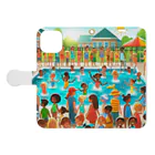 sallysanaのプールびらき Book-Style Smartphone Case:Opened (outside)