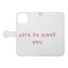 ミヤさんのnice to meet you Book-Style Smartphone Case:Opened (outside)