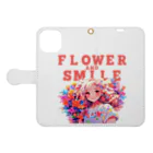 araakii@꧁THE DOGRUN꧂のFLOWER AND SMILE 01 Book-Style Smartphone Case:Opened (outside)