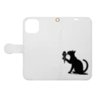 YPO_industryのアイスを舐める猫 Book-Style Smartphone Case:Opened (outside)