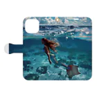 AQUAMETAVERSEのモルジブの大海原で人魚が泳いでいますsanae2074 Book-Style Smartphone Case:Opened (outside)