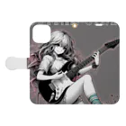 PALA's SHOP　cool、シュール、古風、和風、のGUITAR GIRLS　６■ Book-Style Smartphone Case:Opened (outside)