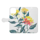 RetrowaveFlowerのRetrowaveFlower-ベニバナ- Book-Style Smartphone Case:Opened (outside)