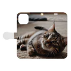 zigerparkの寝転ぶ猫 Book-Style Smartphone Case:Opened (outside)