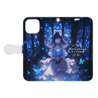 花束娘のThe Girl of Blue Flowers Shining in the Still Night Book-Style Smartphone Case:Opened (outside)