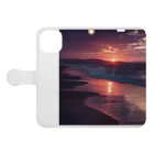 Mysycaの海辺の夕日 Book-Style Smartphone Case:Opened (outside)