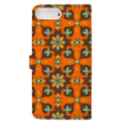 tettetextileのTako tile_orange Book-Style Smartphone Case :back