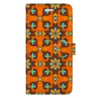 tettetextileのTako tile_orange Book-Style Smartphone Case