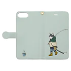 flip flapのForest cat(釣りver.) Book-Style Smartphone Case:Opened (outside)