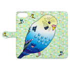 KANAT  LAMHITAのセキセイインコと水玉 Plus 6-6s-7-8 Book-Style Smartphone Case:Opened (outside)