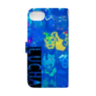 HAKO NO KIMAGUREのLUCHA-BLUE- Book-Style Smartphone Case :back